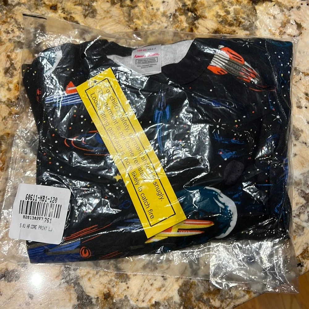 NWT Hanna andersson long John pajama set discover the sky print - Picture 4 of 5